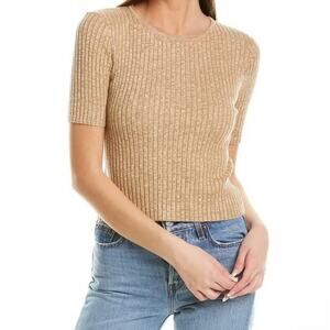 Charlie Holiday New Women's Ribbed Knit Fitted Sweater Top Tan Size US 4